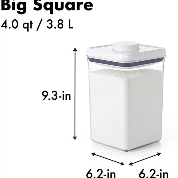 Oxo Kitchen Oxo 4 Quart Square Pop Container White Lid And Clear